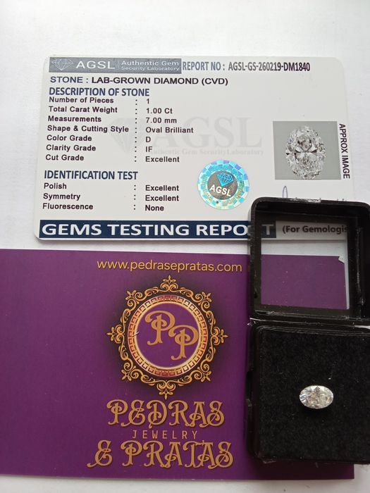 Diamante CVD Oval 1ct por Apenas 70euros  Oportunidade Única