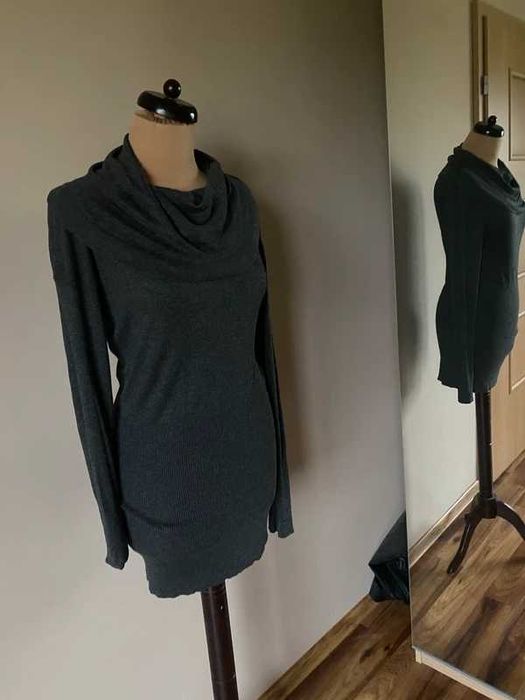 Tatuum sweter lekki cienki xxl 44 +size 42 golf komin sukienka zima