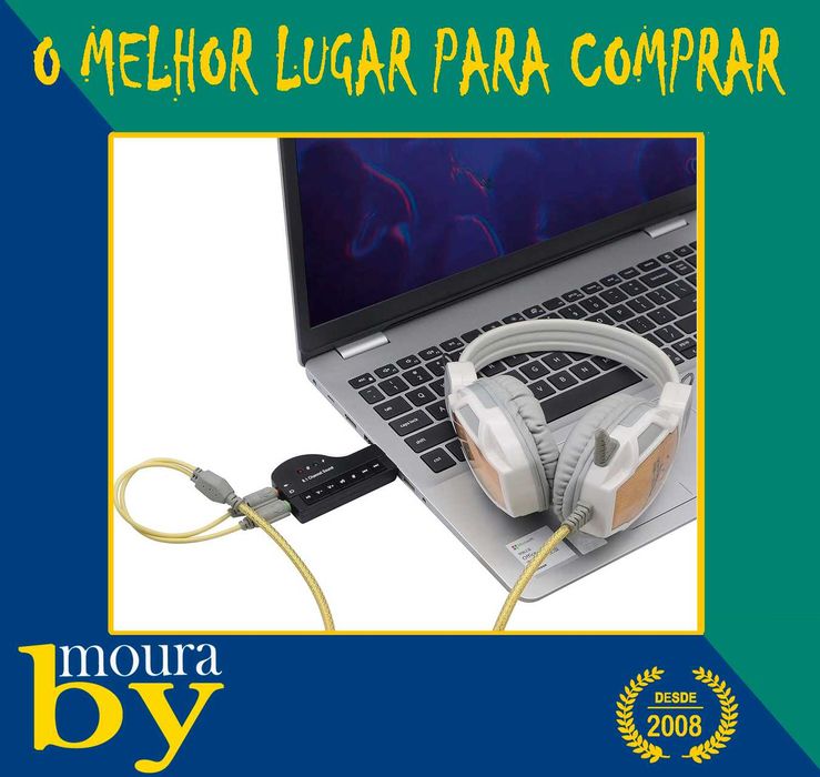 Adaptador de áudio placa de som externa USB 8.1 canais para 3,5 mm