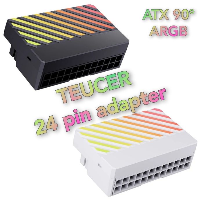 Złącze adapter ATX 24P kątowy 90° aRGB