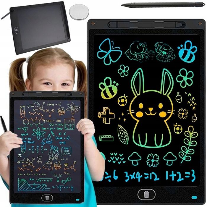 tablet graficzny xxl do rysowania 12 cali tablica znikopis multikolor
