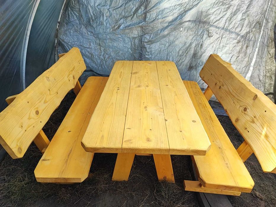 Meble ogrodowe drewniane góralskie biesiadne LITE DREWNO _