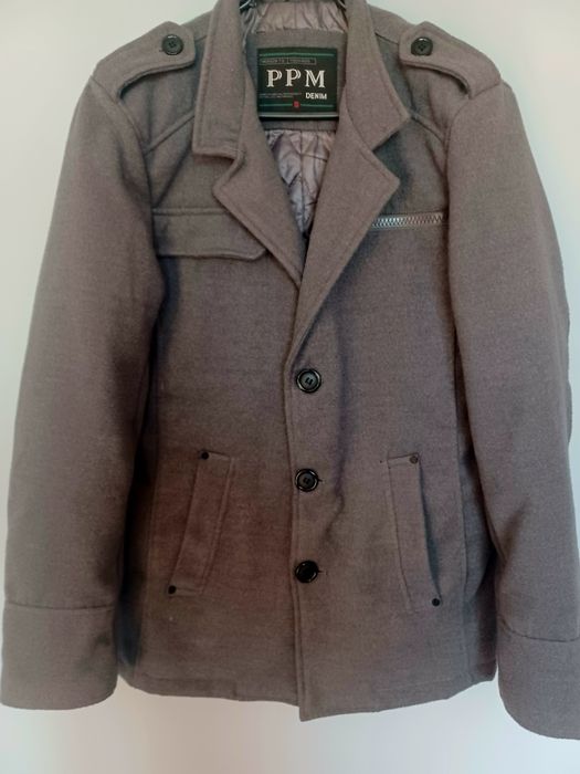 Płaszcz męski dwurzędowy szary S