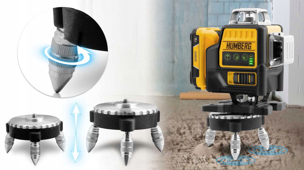 Poziomica Laserowa Laser Krzyżowy 4d Samopoziomujący 50m Zestaw Okazja