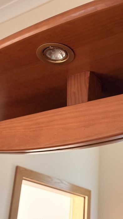 Roupeiro de Hall com Espelho e Sapateira | Madeira | Luz Automática