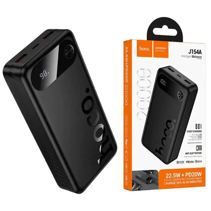 Павербанк 20000mAh Hoco J154A Power Bank Швидка зарядка 22.5W PD 20W потужний повербанк для роутера телефона смартфона акумулятор оригінал ОПТ