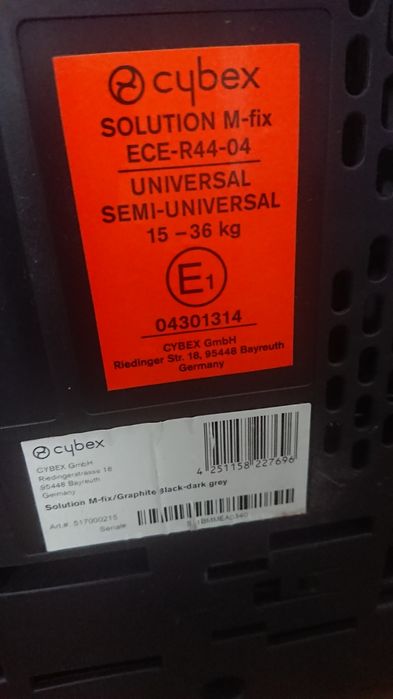 Cadeira auto Cybex Gold Solutions M-fix 15-36kg