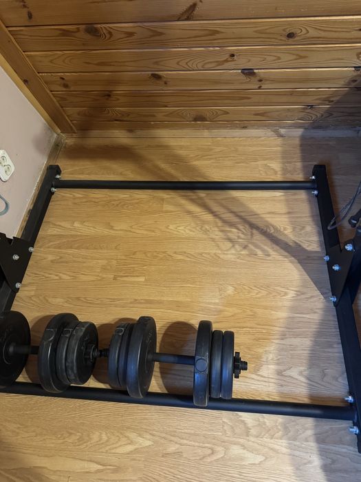 Drążek stacjinarny Davski+2x10kg hantle