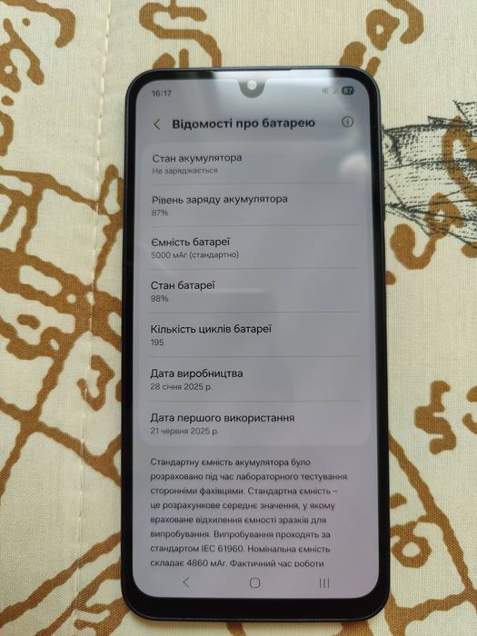 Смартфон Samsung Galaxy A16 5G 4/128Gb ZKB Чорний