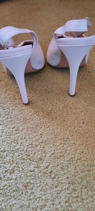 Buty ślubne,białe,skórzane