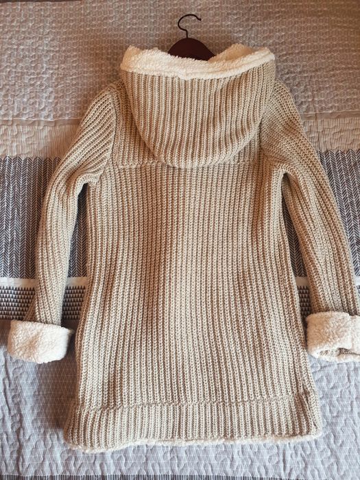Długi sweter Zara Knit beżowy bodrysówka
