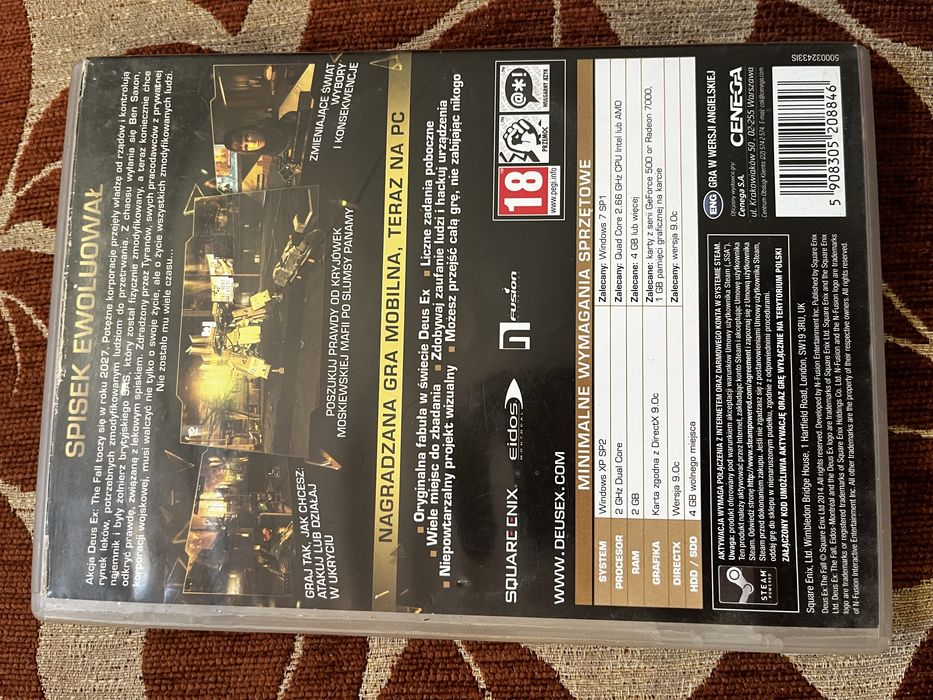 Deus EX the fall PC dvd