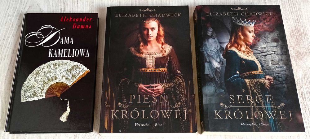 3x Elizabeth Chadwick Serce Królowej UNIKAT + Pieśń Królowej + Aleksander Dumas Dama Kameliowa BDB