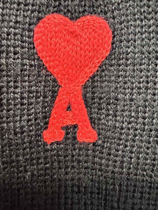 AMI Paris Red Heart Logo чоловічий вовняний кардиган