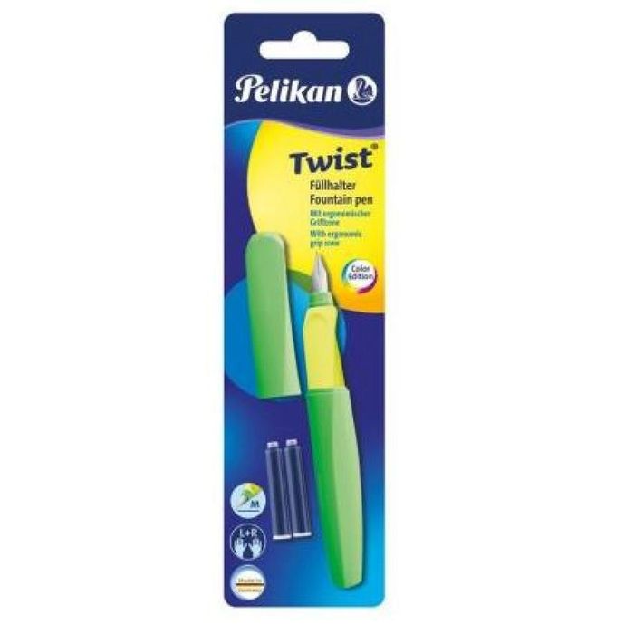 Pióro wieczne Twist P457 M neon zielony + 2 naboje PELIKAN
