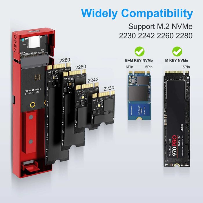 Корпус для SSD M2 NVMe до 10Gbps M.2 Type C: 370 грн. - Аксесуари для ...