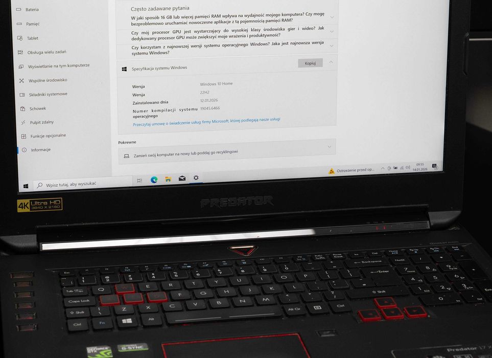 OKAZJA Acer Predator 17X GX-792 17'' 4k i7-7820HK 32GB 1080 1TB NVME