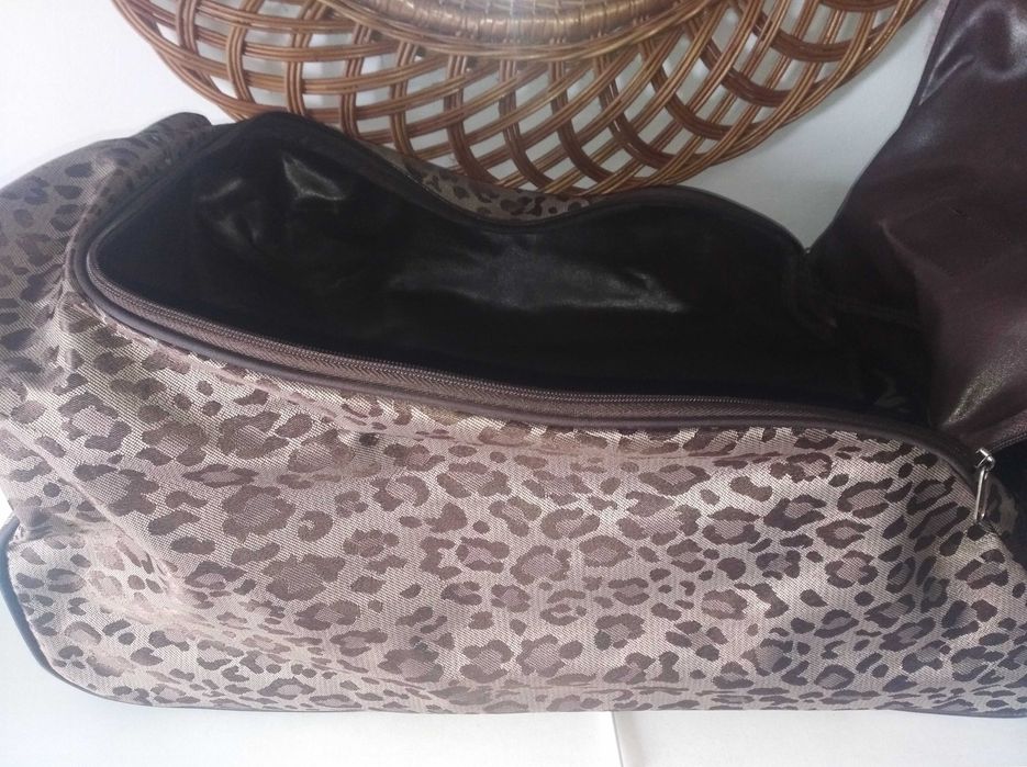 Mala viagem trolley padrão leopardo 50x25cm