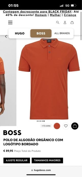 POLO DA BOSS, TAMANHO L PARA VENDA URGENTE