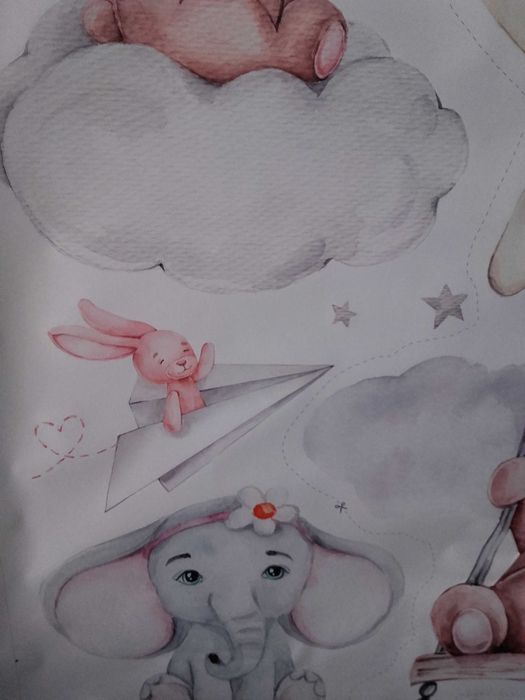 Bardzo duże naklejki na ścianę / meble do pokoju dziecka xxl pastelowe