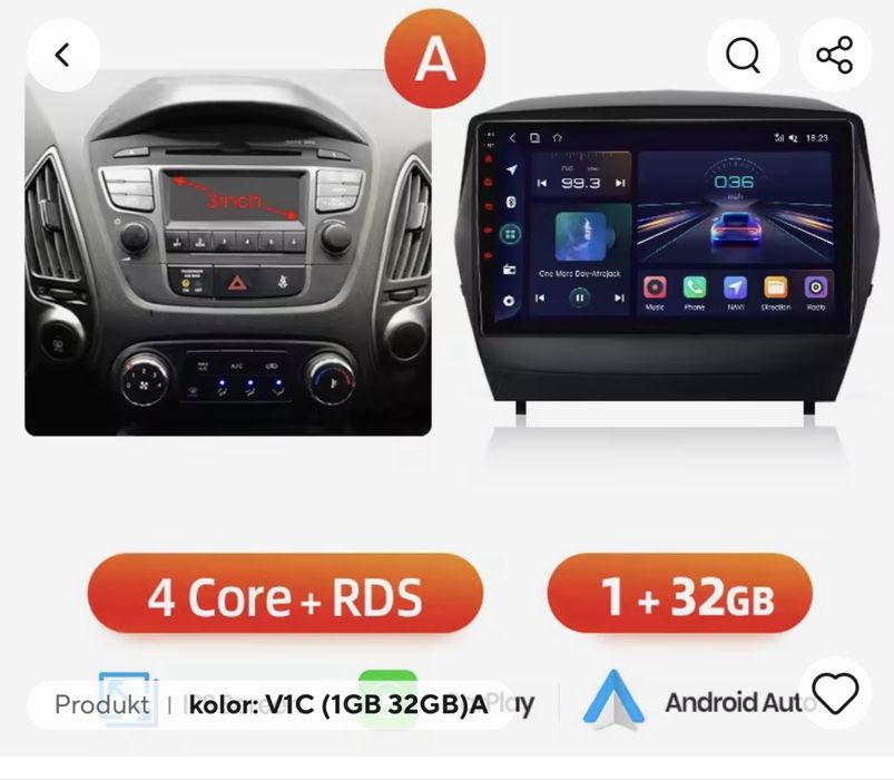 Android hyundai ix35 caly komplet Nowe