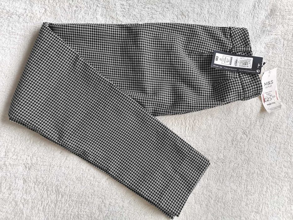Nowe spodnie biało czarne bawełna, wąskie slim 6