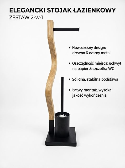 Stojak łazienkowy na papier 2w1