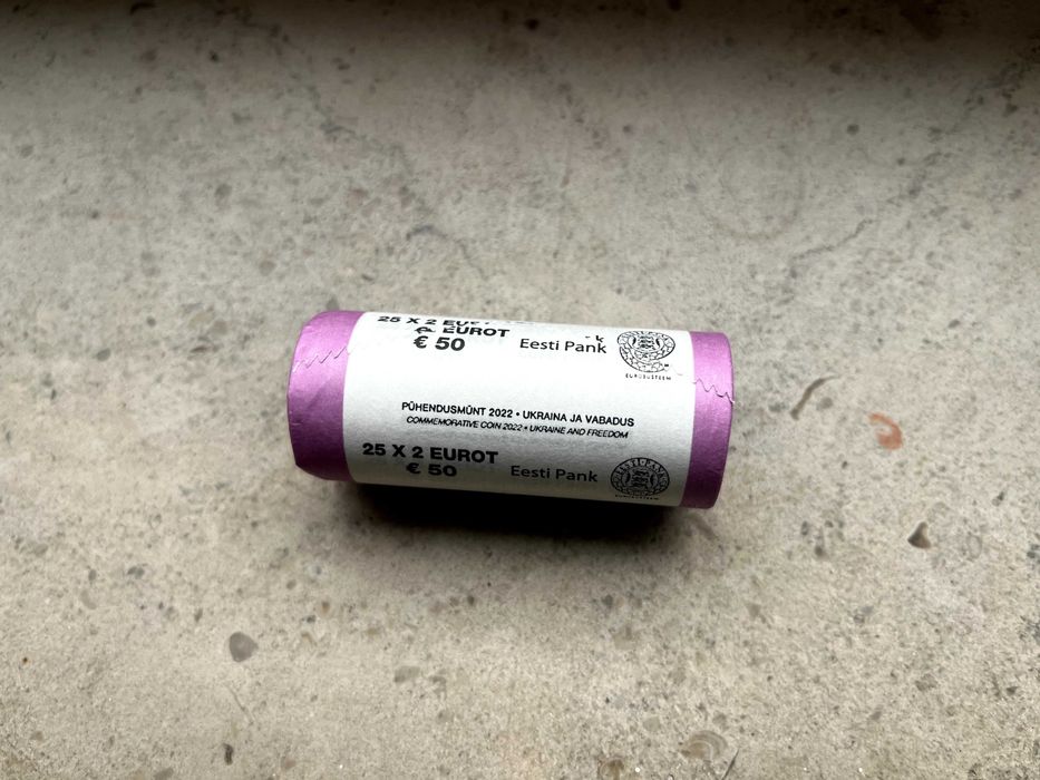 Estonia 2 euro roll 2022 "Slava Ukraini" - Ukraine Freedom (x25) coins