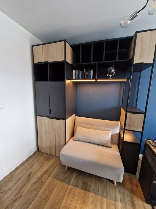 Zestaw mebli do biura (szafa, kanapa, biurko), LOFT Metal+drewno