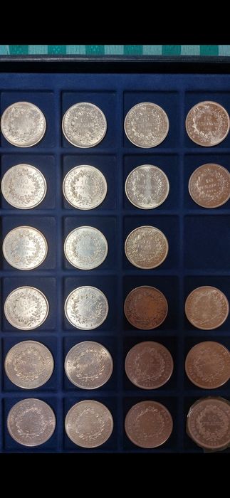 Moedas de 10 francos prata