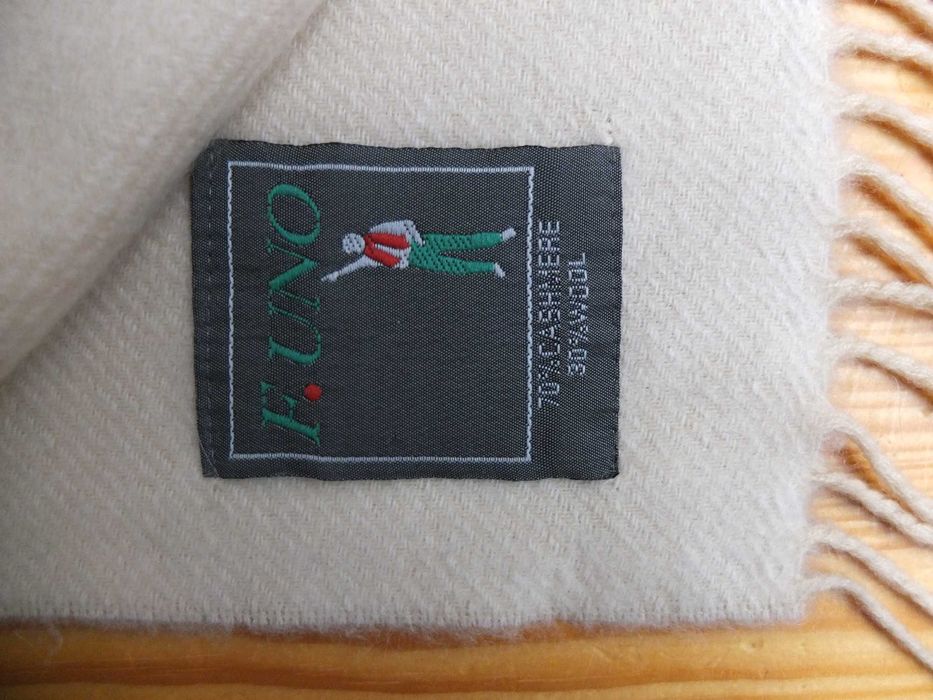 Szalik F.UNO kratka 100% KASZMIR 165x40 DUŻY