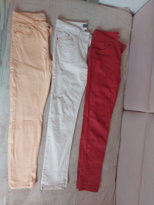3 pary wiosennych spodni dzins 40 rozciagliwe