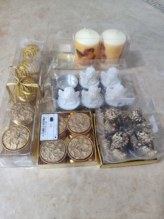 Lote de 20 velas decorativas com anjos