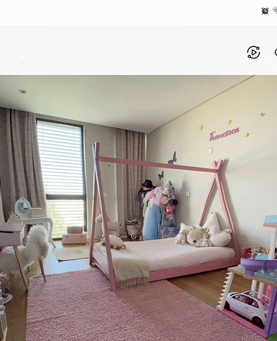 Cama Montessori criança Rosa