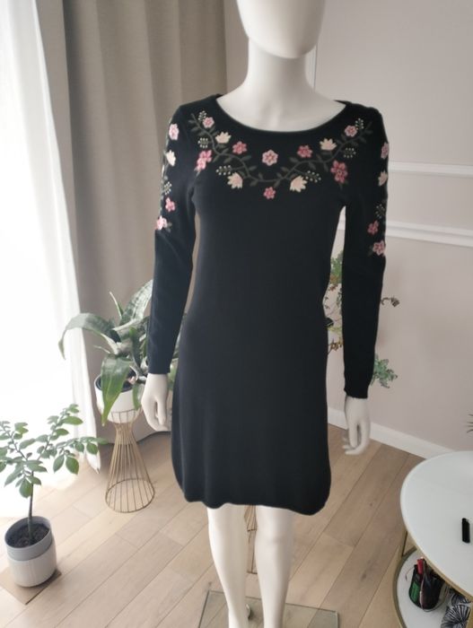 Dzianinowa sukienka bawełna wiskoza wełna