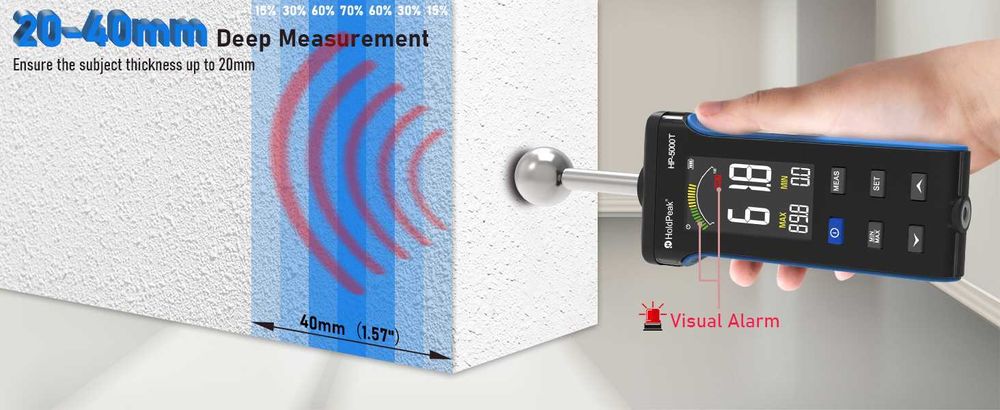 Miernik wilgotności Betonu Drewna Ścian HoldPeak HP-5000T