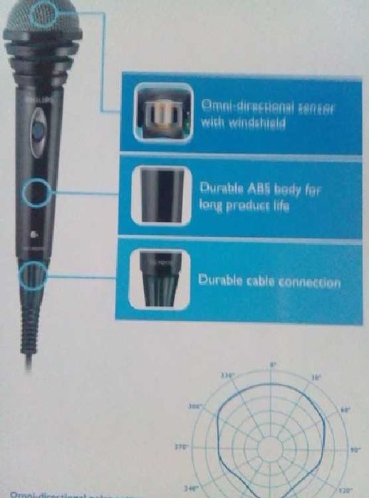 Новый микрофон караоке Philips Dinamic Microphone