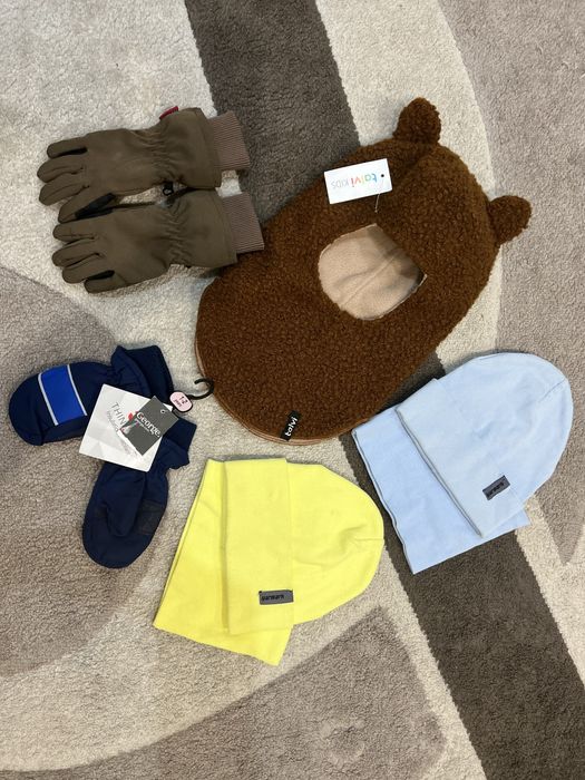 Шапка комплект шлем балаклава  шолом рукавички перчатки