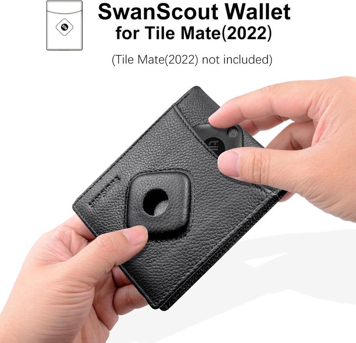 SwanScout Portfel do Tile Mate (2022), ochrona RFID, portfel dla mężcz