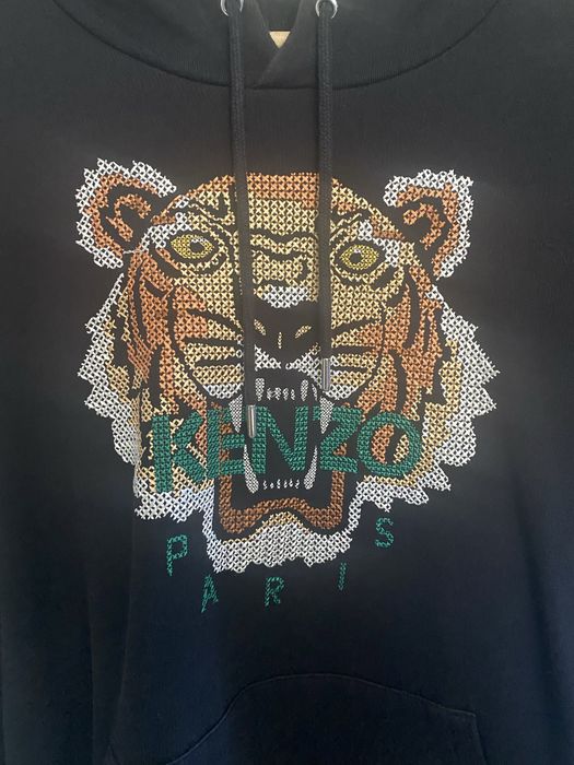 Męska bluza z kapturem KENZO Tiger Cross-Stitch Hoodie – Rozmiar L