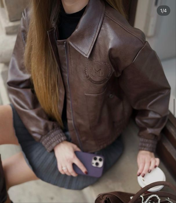 Бомбер ms.est2018 шоколадний коричневий