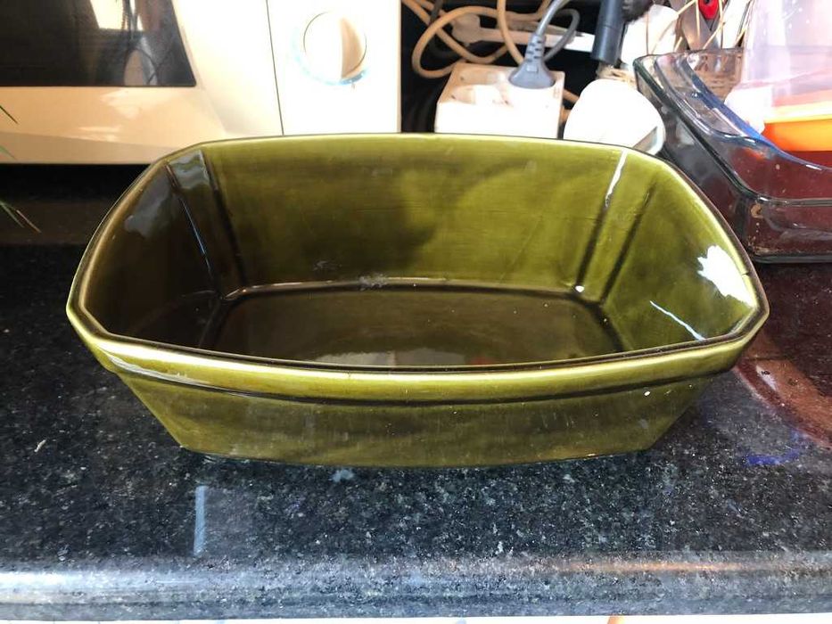 travessa verde rectangular