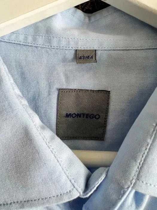 Błękitna koszula premium XL 42 - 100% bawełna Montego klasyczna