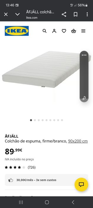 Colchão de espuma AFJALL 90x200