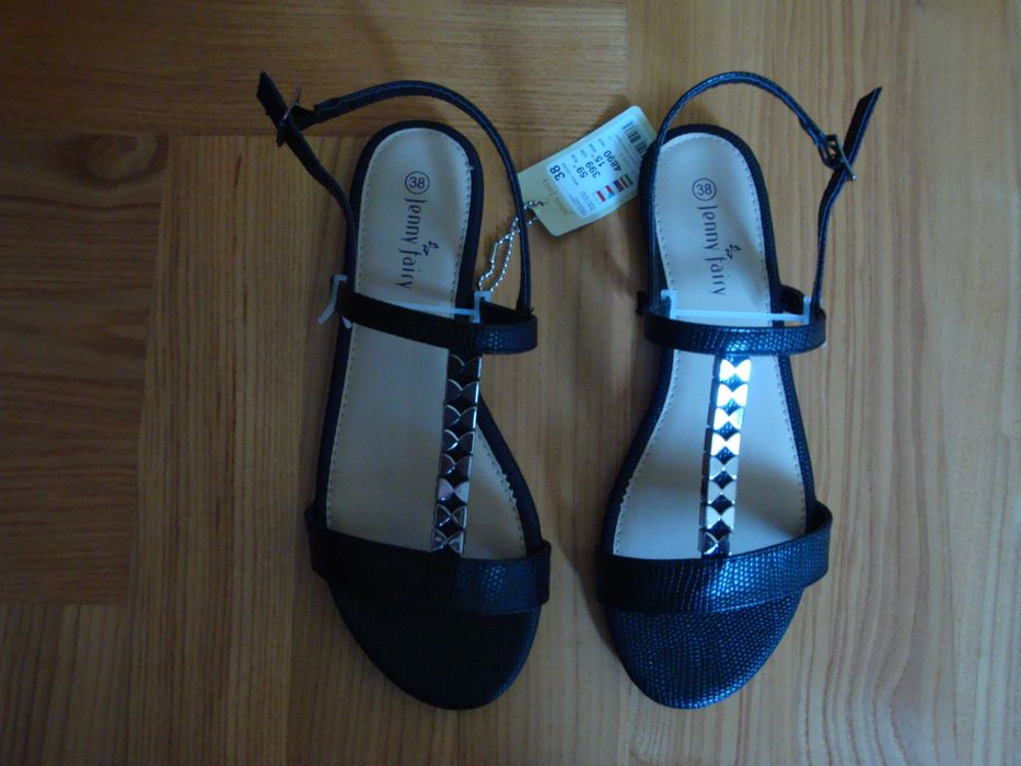 czarne sandałki/ czarne sandały