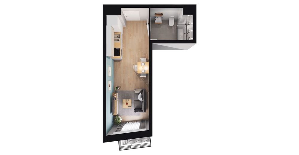1-pokojowe mieszkanie 25m2 + balkon