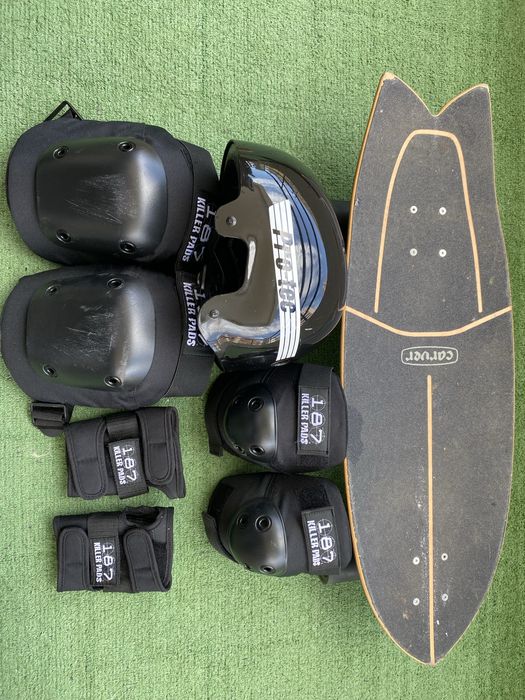 Skate Carver + Equip. proteção
