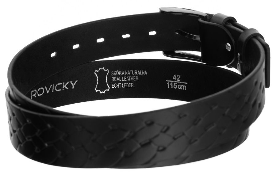 skórzany pasek męski do garnituru klamra - rovicky