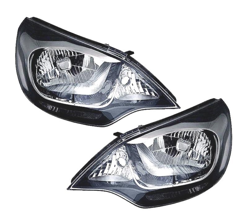 FARÓIS KIA RIO 4P 12-14 FUNDO PRETO