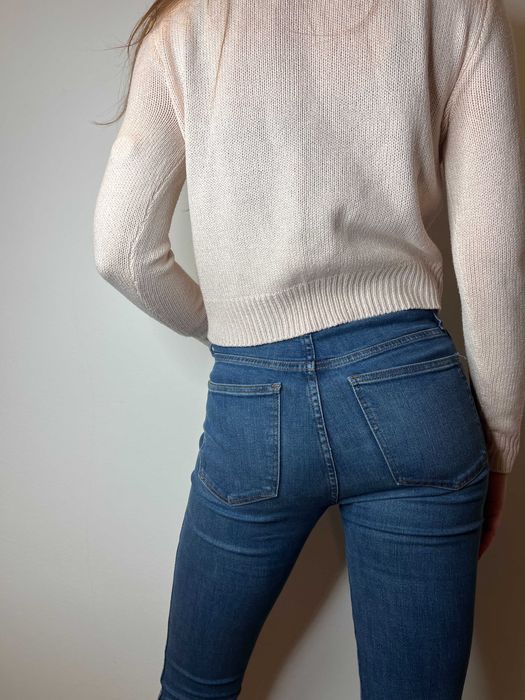 Brzoskwiniowy morelowy sweter krótki Yups Basic rozmiar S